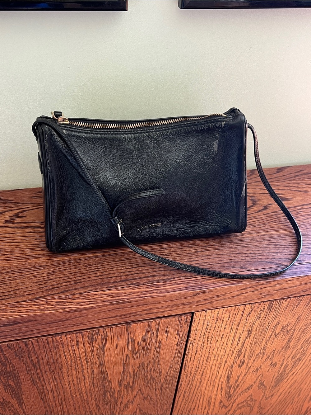 Manu Atelier Prism Bag Black Patent Leather Purse